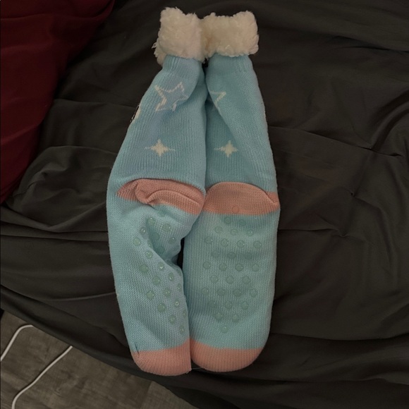 Peanuts Light Blue Snoopy and Woodstock Slipper Socks - Picture 5 of 6